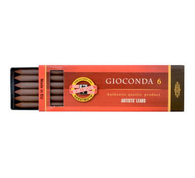 Набор стержней для цангового карандаша Koh-I-Noor "GIOCONDA" 6 шт 5,6 мм, сепия светлая