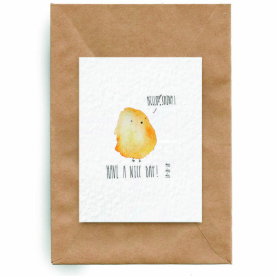 Открытка Yetti "Птичка have a nice day"
