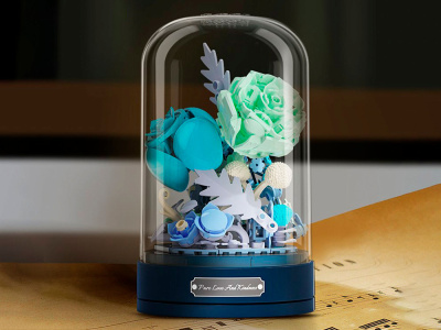 JK2672 Конструктор Голубые цветы в колбе