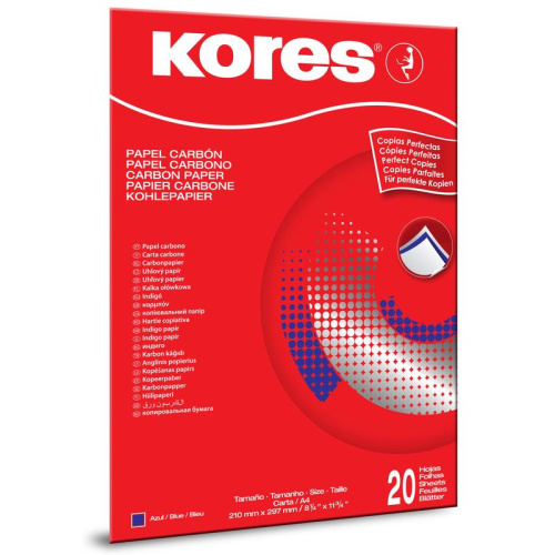 Бумага копировальная Kores 1200 А4 20 л Синяя
