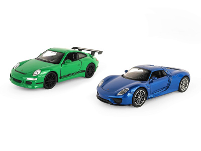 42310F-2G(V) Игрушечные машинки Welly Porsche 918 Spyder и Porsche 911 (997) GT3 RS, 2 шт