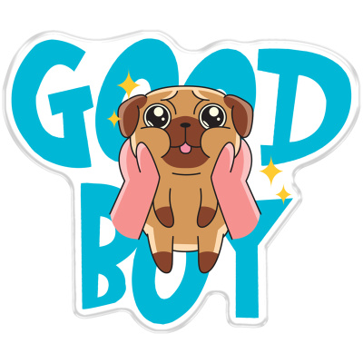 Значок акриловый MESHU "Good boy", 3,5*3,0 см