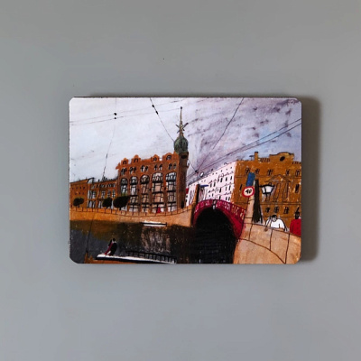 Магнит "Красный мост" 50х70 мм