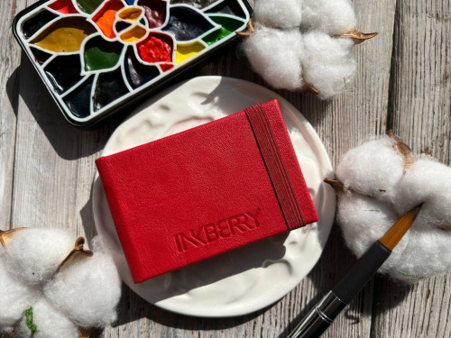 Скетчбук для акварели Inkberry 5х8 см 230 г 50% хлопка, красный