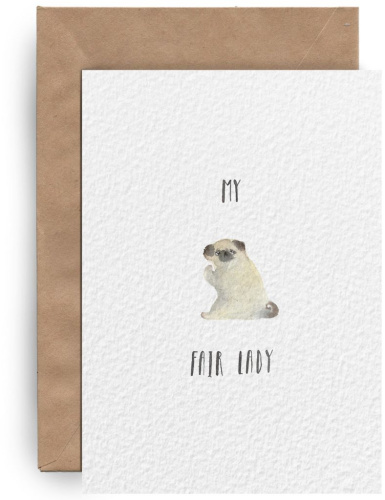 Открытка Yetti "Pug Lady"