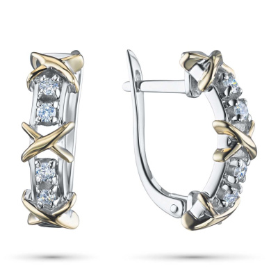 Серьги из комбинированного золота э4812сг10160400