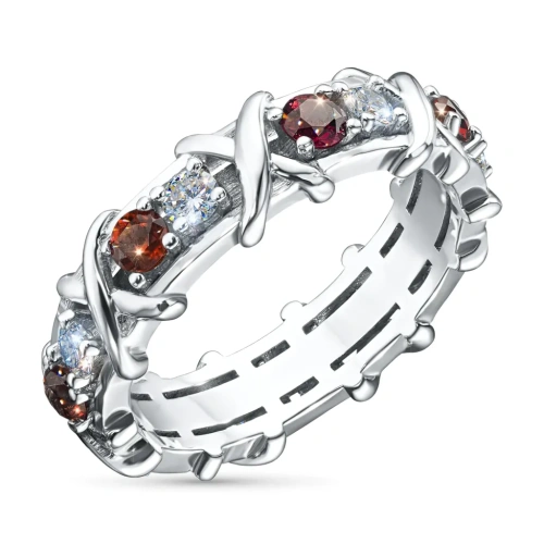 Кольцо из серебра с гранатами э0666кц06163900