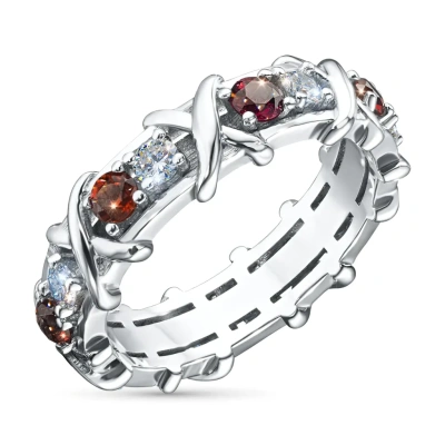 Кольцо из серебра с гранатами э0666кц06163900