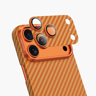 Защитное стекло на камеру Keephone Kevlar для Apple iPhone 17 Pro Max арамид (оранжевый)