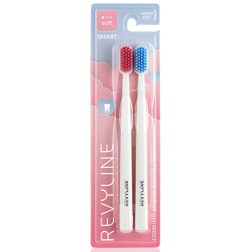 Набор зубных щеток Revyline S6500 Smart Duo, White/Pink + White/Blue