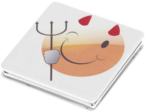 Зеркало карманное квадратное "Смайлики" DEWAL BEAUTY