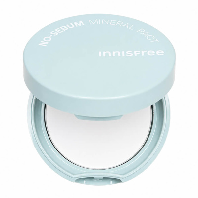 Бесцветная минеральная матирующая компактная пудра Innisfree No-Sebum Mineral Pact