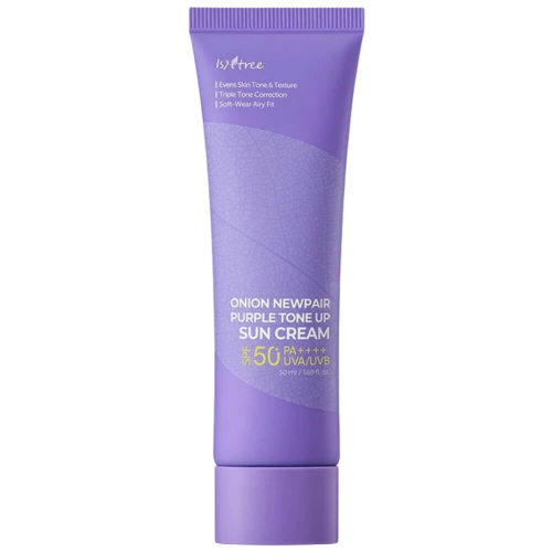 Тонирующий солнцезащитный крем с красным луком Isntree Onion Newpair Purple Tone Up Sun Cream