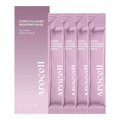 Коллагеновая маска-плёнка для сияния кожи Arocell Super Collagen Wrapping Mask 4 шт.*5 г