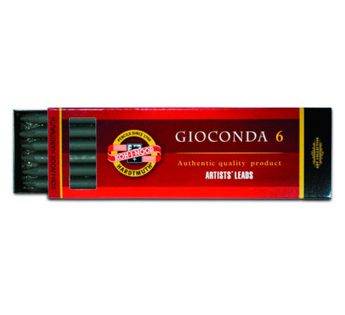 Набор стержней для цангового карандаша Koh-I-Noor "GIOCONDA" 6 шт 5,6 мм, графитовые, ретушь