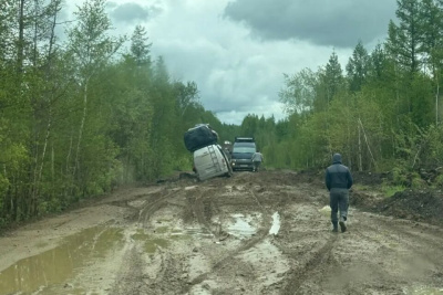 Движение затруднено на участке трассы «Амга» из-за проливных дождей / ЯСИА   