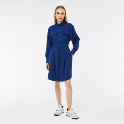Платье Lacoste стандартного кроя с длинными рукавами и поясом
