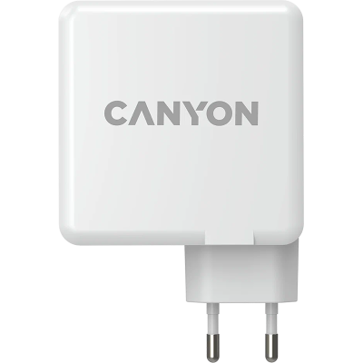 Зарядное устройство сетевое Canyon H-100 2USB-C/A 100W, белый (GaN)