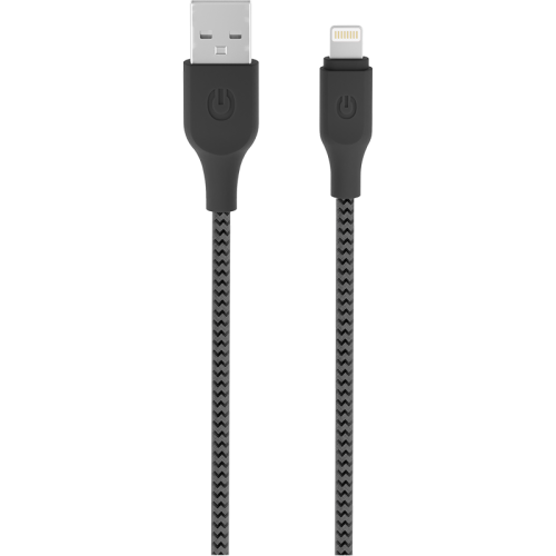 Кабель Gerffins USB-A -  Lightning, 1м., черно-серый