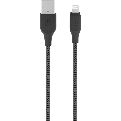 Кабель Gerffins USB-A -  Lightning, 1м., черно-серый