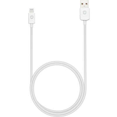 Кабель Gerffins USB-A -  Lightning, 2,4A, 2м., белый