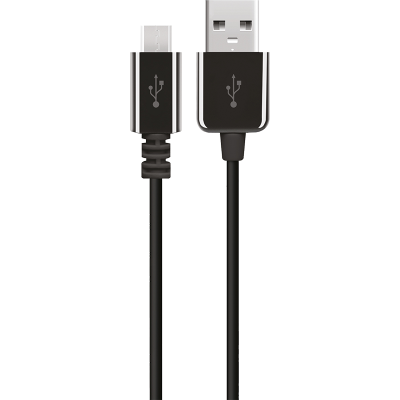 Кабель Everstone micro-USB 1м EV-CAB-MICUSB-1-RND-Black, черный