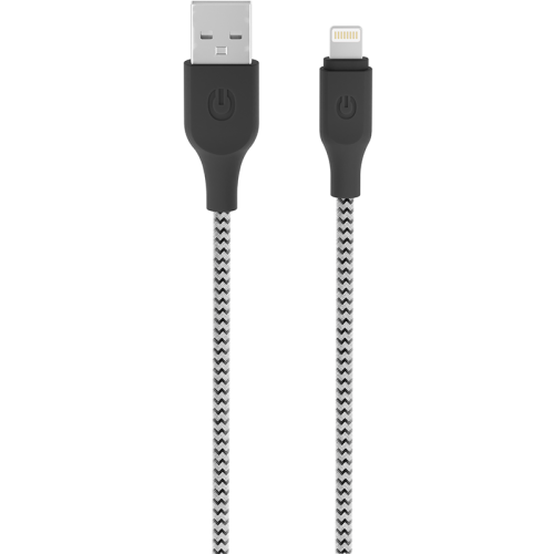 Кабель Gerffins USB-A -  Lightning, 1м., черно-белый