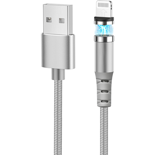Кабель Gerffins USB-A -  Lightning, 1м., серебристый