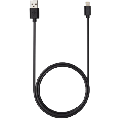 Кабель Gerffins USB-A -  Lightning, 2,4A, 1м., черный