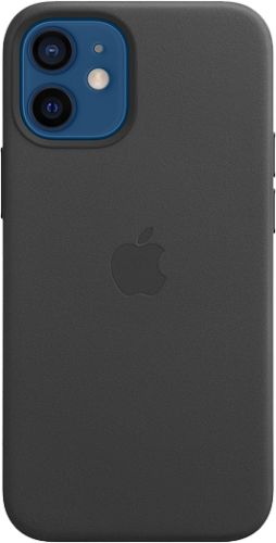 Чехол-крышка Apple MagSafe для iPhone 12 mini, кожа, черный (MHKA3)