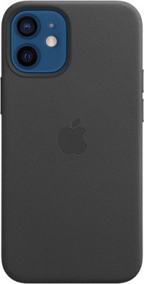 Чехол-крышка Apple MagSafe для iPhone 12 mini, кожа, черный (MHKA3)