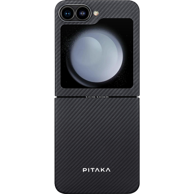 Чехол-крышка Pitaka для Samsung Z Flip6 (FBFLIP6), кевлар, черно-серый