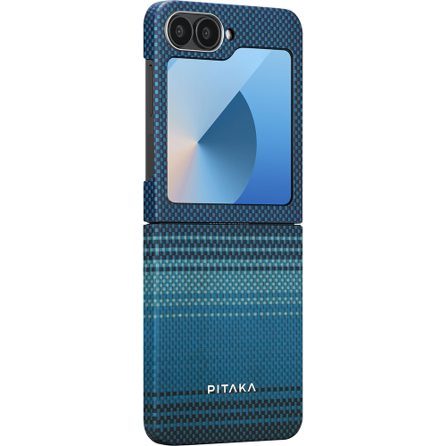 Чехол-крышка Pitaka для Samsung Z Flip6 (FMFLIP6), кевлар, синий