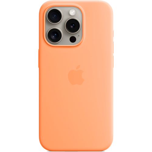Чехол-крышка Apple Silicone Case with MagSafe для Apple iPhone 15 Pro, силикон, оранжевый сорбет (MT1H3ZM/A)