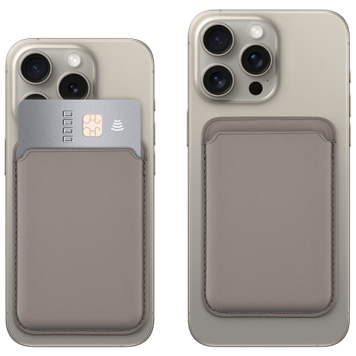 Чехол-бумажник Stellarway MagSafe для iPhone, кожзам, бежевый (STWPRO-WLT-MGSF)
