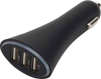 Зарядное устройство автомобильное Bron USB 6A 3xUSB (2x2.4A, 1x1.2A), черное