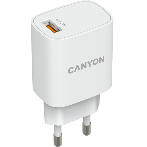 Зарядное устройство сетевое Canyon CHA18W USB-A 18W, белый