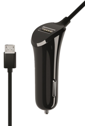 Зарядное устройство автомобильное Everstone ES-CCH-003 micro-USB + USB порт, черное