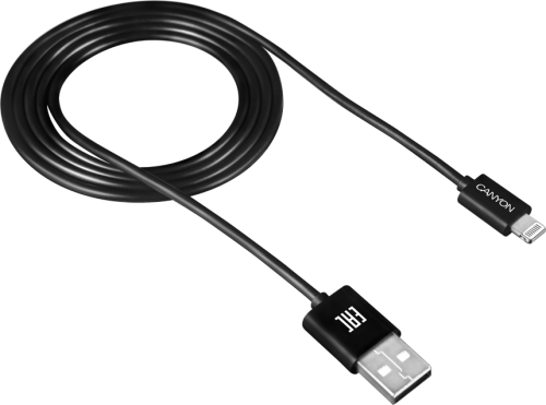 Кабель Canyon USB - Lightning CNE-CFI1B, черный