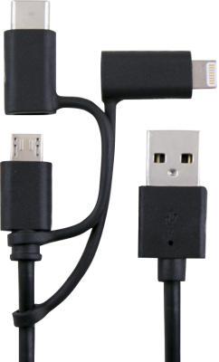 Кабель Bron USB-Lightning/microUSB/Type-C