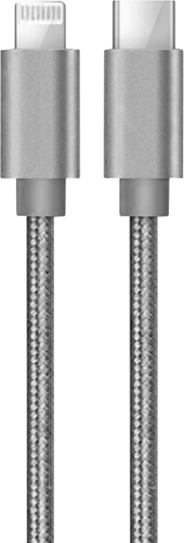 Кабель Bron Type-C - Lightning 1,2 м, серый
