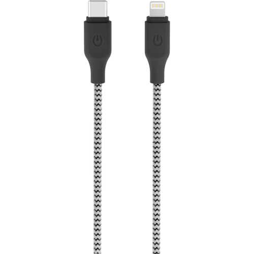 Кабель Gerffins USB-C -  Lightning, 1м., черно-белый