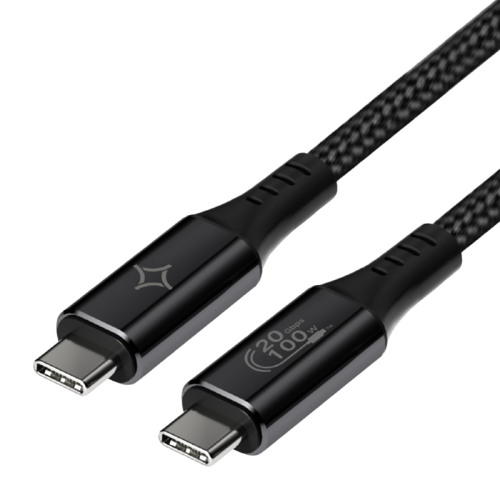 Кабель Stellarway USB-C/USB-C 5А 1м 100W нейлоновый, черный