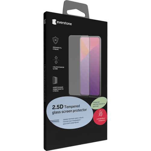 Защитное стекло Everstone для Samsung Galaxy A73 5G 3D Full Glue (черная рамка)
