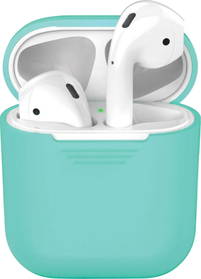 Чехол Deppa для футляра наушников Apple AirPods, силикон, мятный