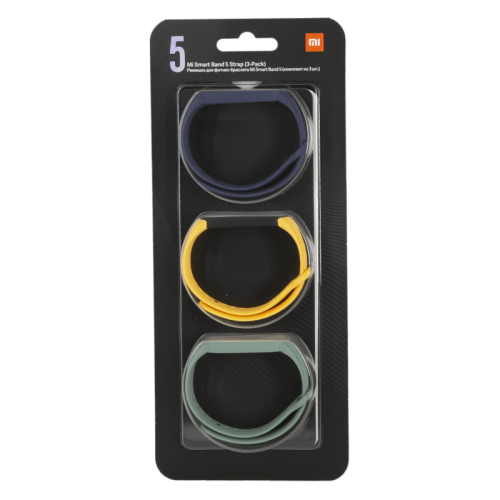 Ремешок  Xiaomi Mi Band 5 синий/жёлтый/зелёный (3 шт.)