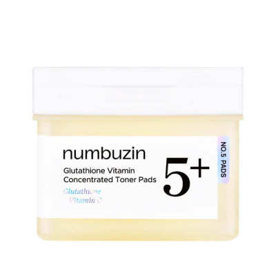 Осветляющие витаминные пэды с ниацинамидом numbuzin No.5 Glutathione Vitamin Concentrated Toner Pads