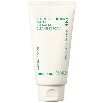 Пенка для умывания с зелёным чаем Innisfree Green Tea Amino Hydrating Cleansing Foam