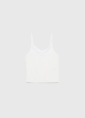 Топ с кружевом для девочек, Белый
