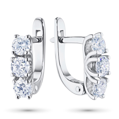 Серьги из белого золота с бриллиантами э0901сг04164000